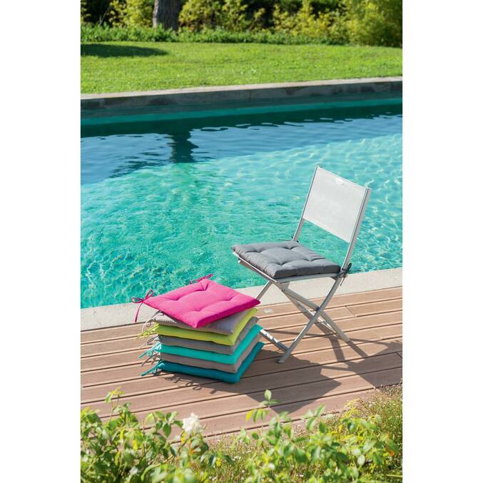 Almofada de cadeira quadrada 4 pontos KORAI Ardósia 40 x 40 cm - Poliéster Ardósia