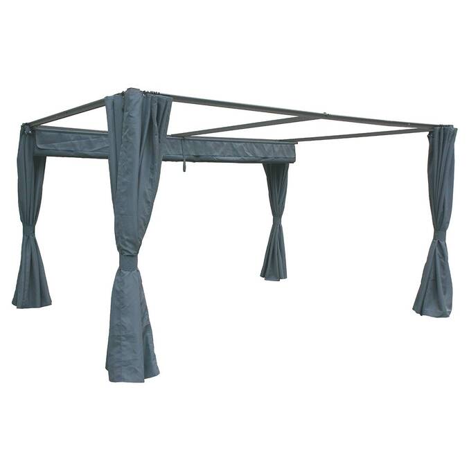 Gazebo retangular PALMEIRA Ardósia Para PALMEIRA 4 x 3 m - Alumínio com tratamento epóxi, Poliéster3445