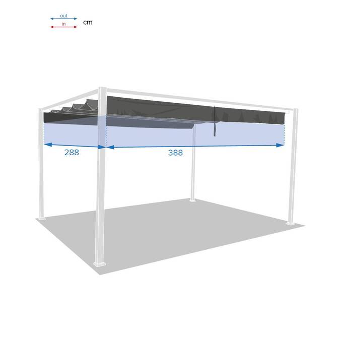 Tela de gazebo PALMEIRA Ardósia Para PALMEIRA 4 x 3 m - Poliéster Ardósia