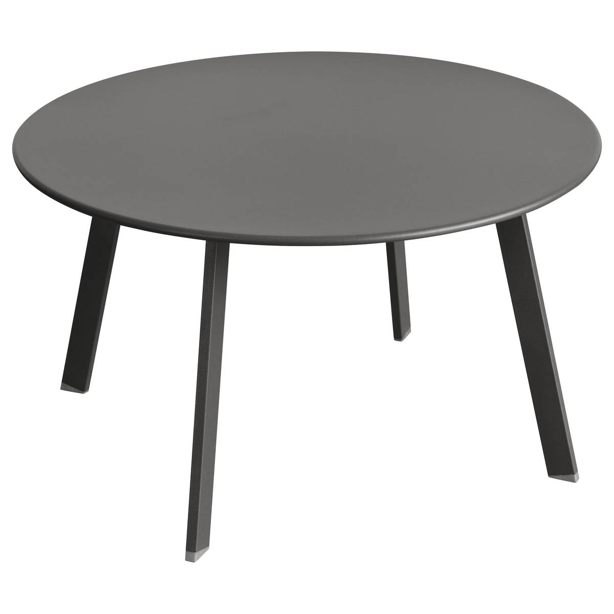 Mesa auxiliar de jardim redonda SAONA Grafite 70 x 40 cm - Aço tratado com epóxi, Tratamento antiferrugem reforçado Grafite