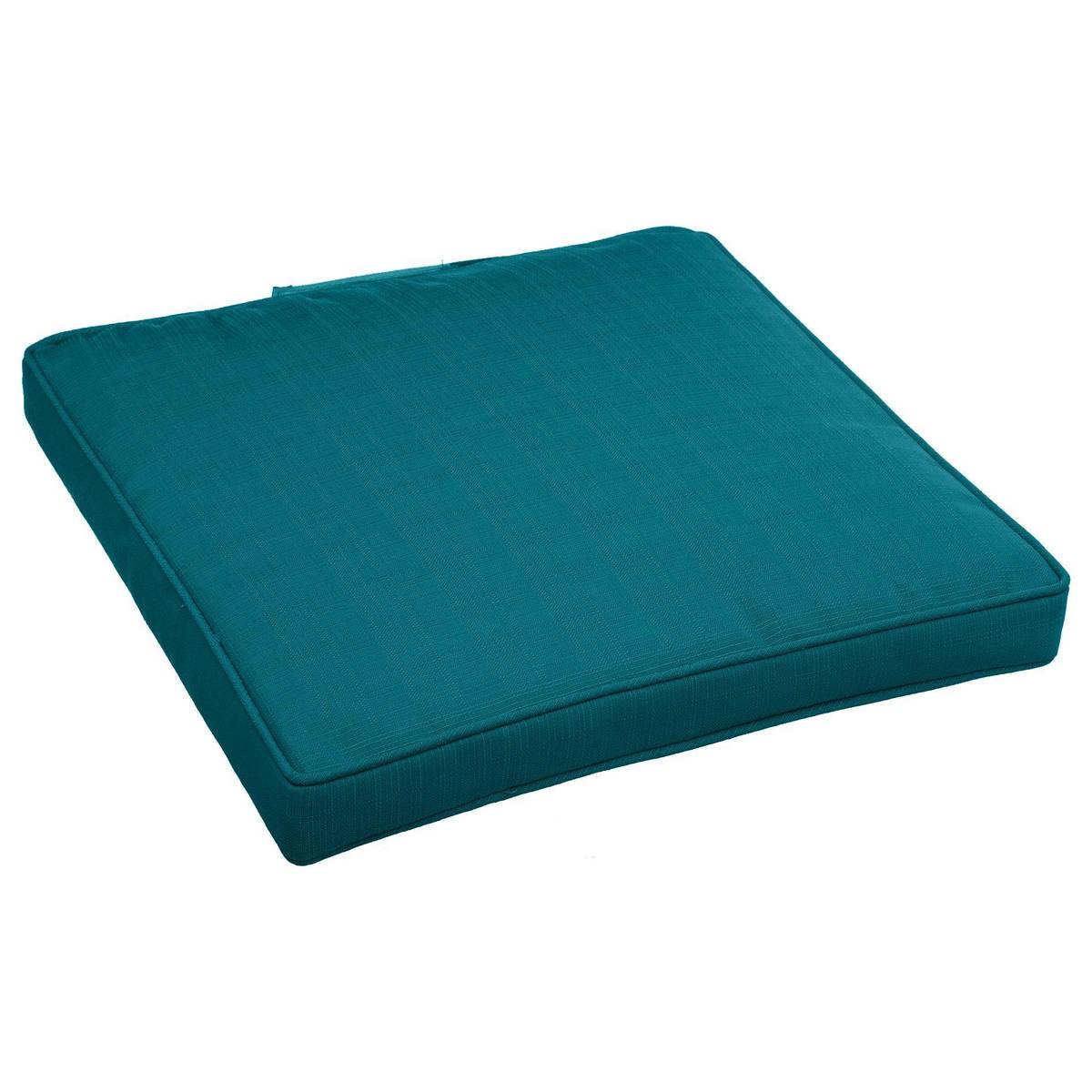 Almofada de cadeira com velcro KORAI Azul petróleo 40 x 40 cm - Poliéster Azul pato
