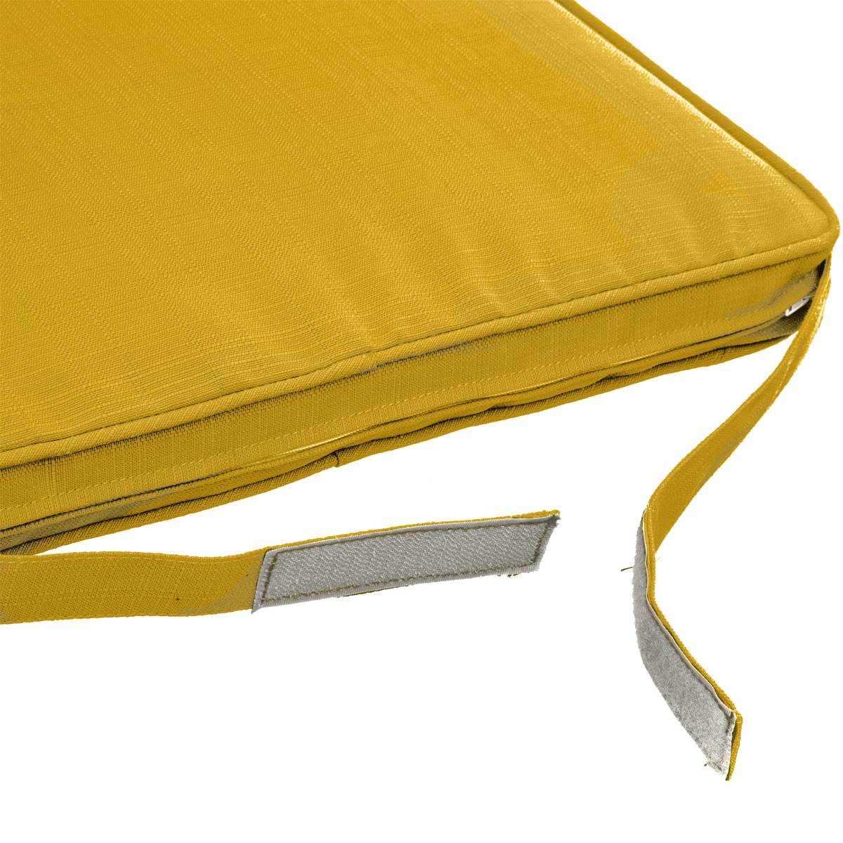 Almofada de cadeira com velcro KORAI Amarelo mostarda 40 x 40 cm - Poliéster Amarelo mostarda