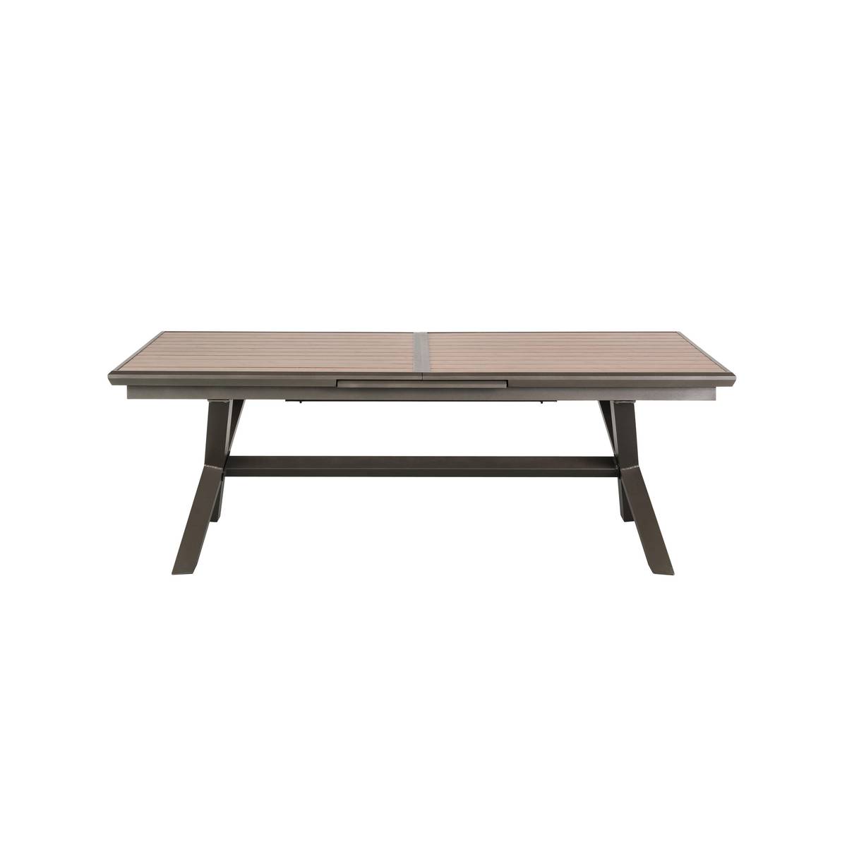 Mesa de jardim extensível AXIOME efeito madeira Honey / Praline 10 lugares - Alumínio tratado com epóxi Mel / Praliné