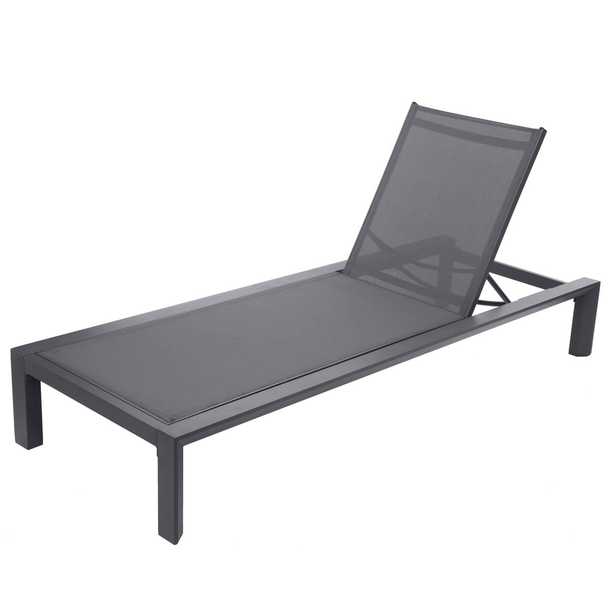 Cama de piscina ÉVASION Antracite / Grafite Alumínio com tratamento epóxi, Texaline, Poliéster Antracite / Grafite
