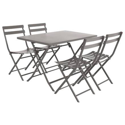 Mesa de jardim retangular dobrável GREENSBORO Tonka 4 lugares - Aço tratado com epóxi, Tratamento antiferrugem reforçado