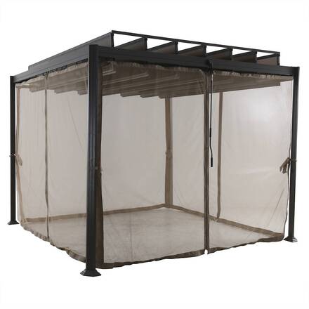 Cortinas mosquiteiras para gazebo FLAMENCO Avelã Para FLAMENCO 3 x 2 m - Poliéster
