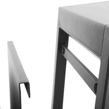 Mesa auxiliar de jardim quadrada ALLURE Grafite 55 x 45 x 55 cm - Alumínio tratado com epóxi