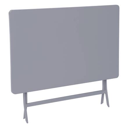 Mesa de jardim retangular dobrável GREENSBORO Cinza quartzo 4 lugares - Aço tratado com epóxi, Tratamento antiferrugem reforçado