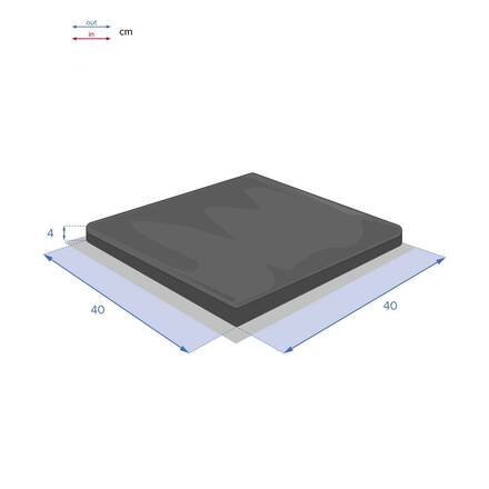 Almofada de cadeira com velcro KORAI Azul petróleo 40 x 40 cm - Poliéster