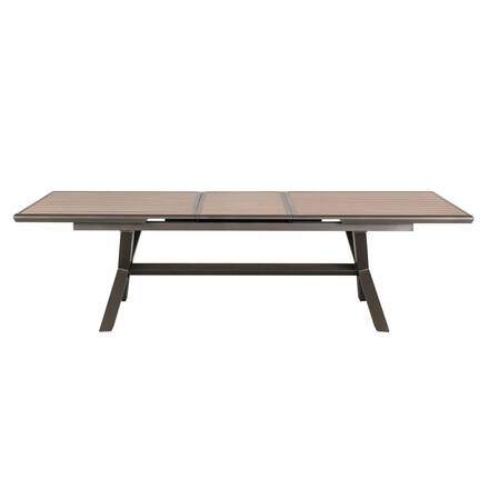 Mesa de jardim extensível AXIOME efeito madeira Honey / Praline 10 lugares - Alumínio tratado com epóxi