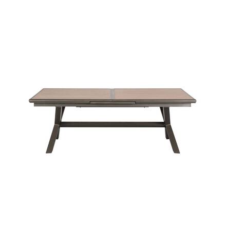 Mesa de jardim extensível AXIOME efeito madeira Honey / Praline 10 lugares - Alumínio tratado com epóxi