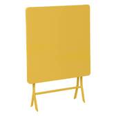 Mesa de jardim quadrada dobrável GREENSBORO Amarelo mostarda 2 lugares - Aço tratado com epóxi, Tratamento anticorrosão reforçado Amarelo mostarda