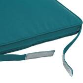 Almofada de cadeira com velcro KORAI Azul petróleo 40 x 40 cm - Poliéster Azul pato