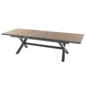 Mesa de jardim extensível AXIOME efeito madeira Honey / Praline 10 lugares - Alumínio tratado com epóxi Mel / Praliné