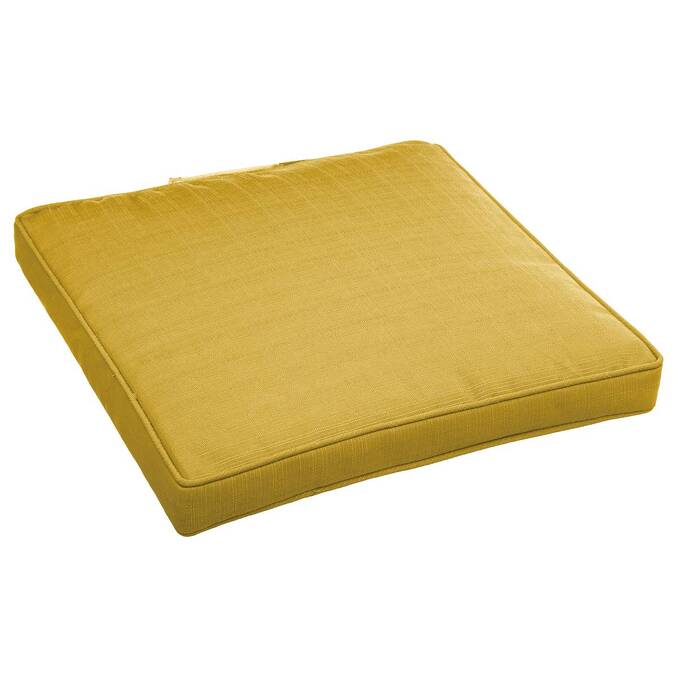 Almofada de cadeira com velcro KORAI Amarelo mostarda 40 x 40 cm - Poliéster Amarelo mostarda