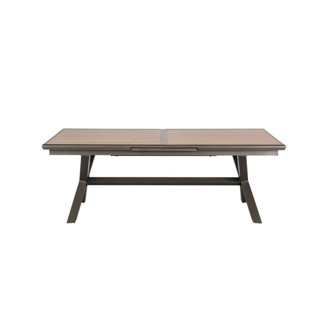Mesa de jardim extensível AXIOME efeito madeira Honey / Praline 10 lugares - Alumínio tratado com epóxi Mel / Praliné