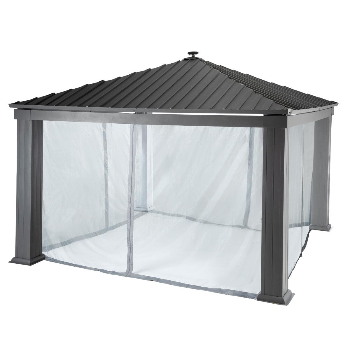 Cortinas mosquiteiras para gazebo PATIA Ardósia Para PATIA 4 x 4 m - Poliéster Ardósia