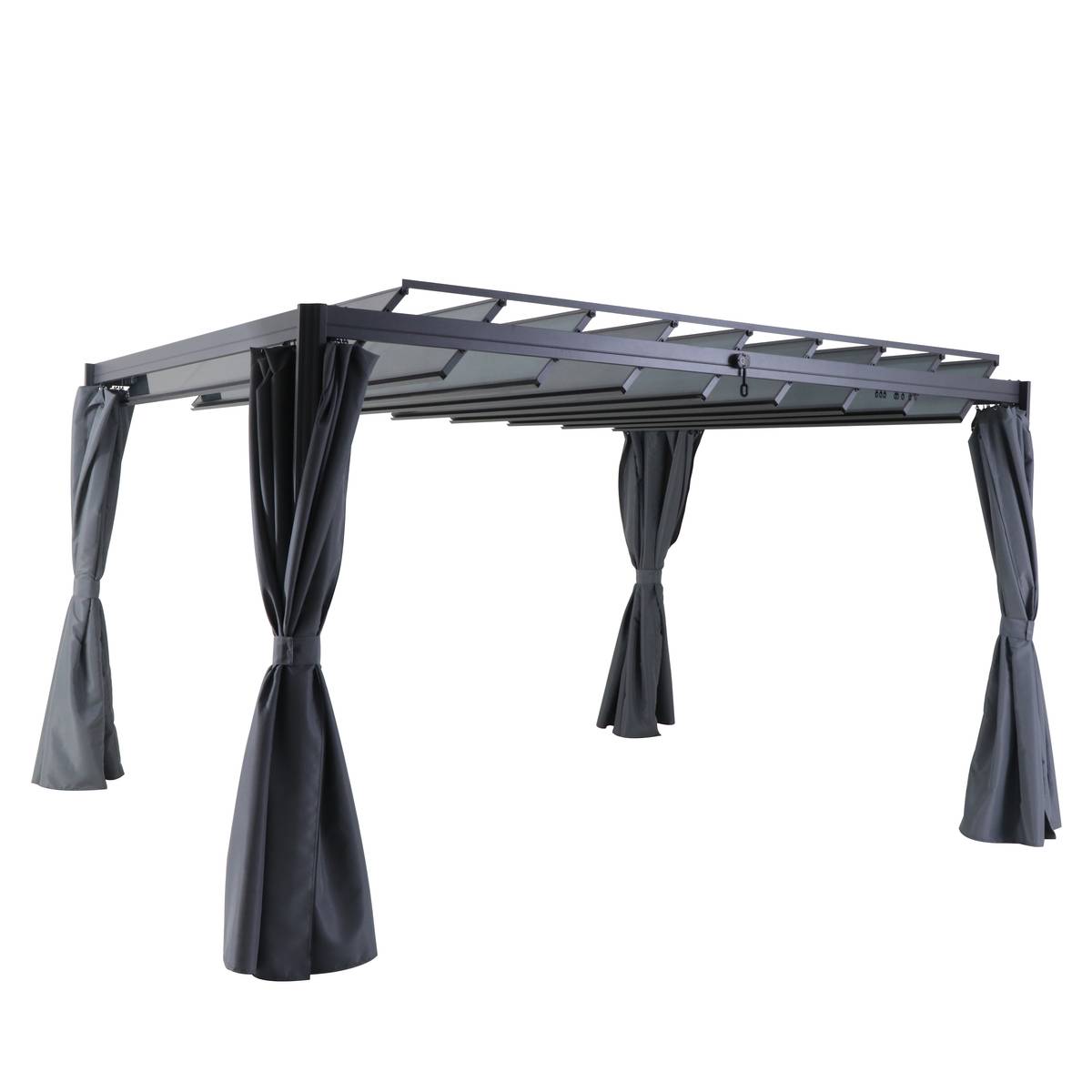 Cortinas para pérgola BELIZE Ardósia Para BELIZE 4 x 3 m - L. 214 x A. 330 cm - Poliéster Ardósia