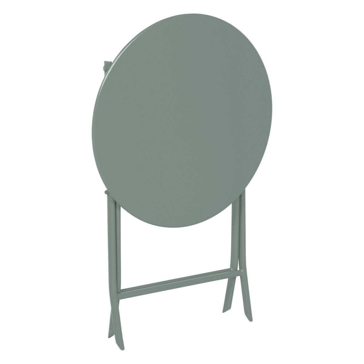 Mesa de jardim redonda dobrável GREENSBORO Verde oliva 2 lugares - Aço tratado com epóxi, Tratamento anticorrosão reforçado Verde-oliva
