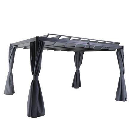 Cortinas para pérgola BELIZE Ardósia Para BELIZE 4 x 3 m - L. 214 x A. 330 cm - Poliéster