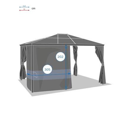 Cortinas para pérgola BELIZE Ardósia Para BELIZE 3,6 x 3 m - L. 282 x A. 342 cm - Poliéster