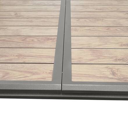 Mesa de jardim extensível AXIOME efeito madeira Honey / Praline 12 lugares - Alumínio tratado com epóxi