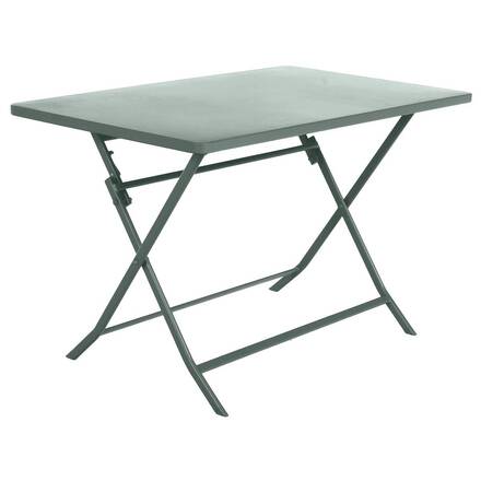 Mesa de jardim retangular dobrável GREENSBORO verde oliva 4 lugares - Aço tratado com epóxi, Tratamento antiferrugem reforçado
