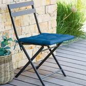 Almofada de cadeira quadrada 4 pontos KORAI Azul índigo 40 x 40 cm - Poliéster Azul índigo