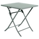 Mesa de jardim quadrada dobrável GREENSBORO Verde oliva 2 lugares - Aço tratado com epóxi, Tratamento anticorrosão reforçado Verde-oliva