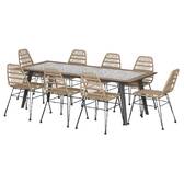 Mesa de jardim retangular LAMBADA Cerâmica / Grafite 8 lugares - Aço tratado com epóxi e eletrodeposição, Cerâmica Cerâmica / Grafite