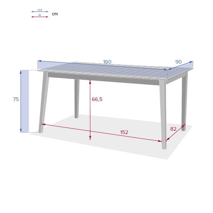 Mesa de jardim retangular TIWI Acácia 8 lugares - Acácia certificada FSC® Acácia