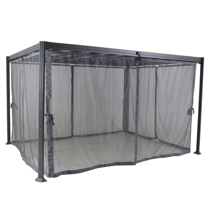 Mosquiteiro para pérgola BELIZE Ardósia Para BELIZE 3 x 3,8 m - L. 330 x A. 215 cm - Poliéster Ardósia
