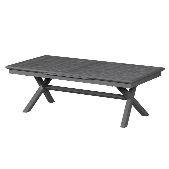 Mesa de jardim extensível AXIOME Ardósia granulada 12 lugares - Alumínio tratado com epóxi Ardósia de granito