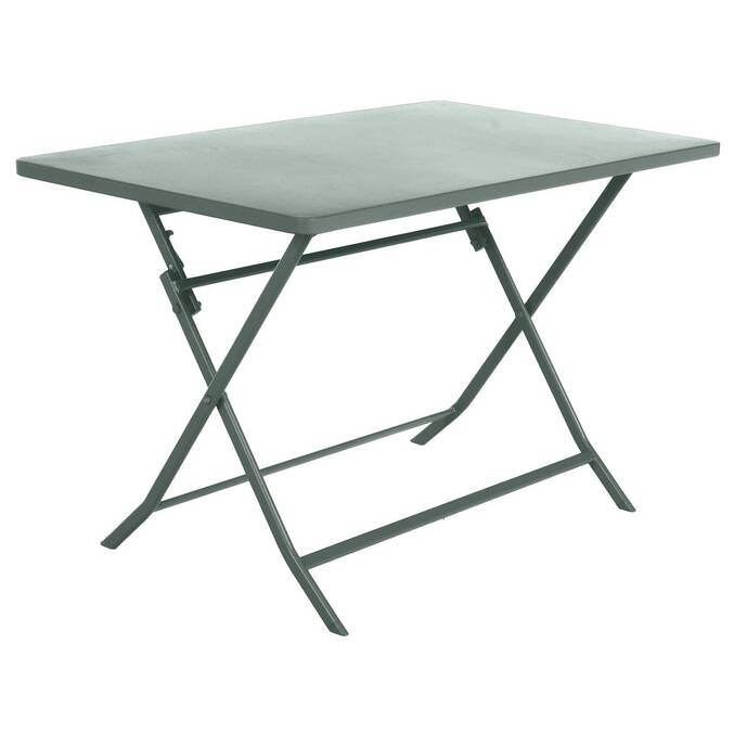 Mesa de jardim retangular dobrável GREENSBORO verde oliva 4 lugares - Aço tratado com epóxi, Tratamento antiferrugem reforçado Verde-oliva