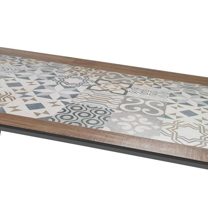 Mesa de jardim retangular LAMBADA Cerâmica / Grafite 8 lugares - Aço tratado com epóxi e eletrodeposição, Cerâmica Cerâmica / Grafite