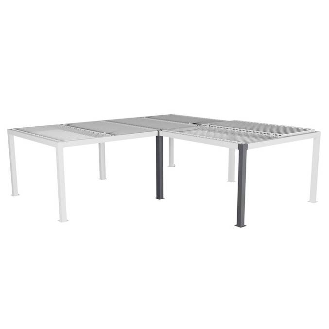 Kit de 2 postes de canto para pérgola bioclimática MAJAÉ Grafite Para MAJAÉ 3,6 x 3,6 m - Alumínio com tratamento epóxi3500