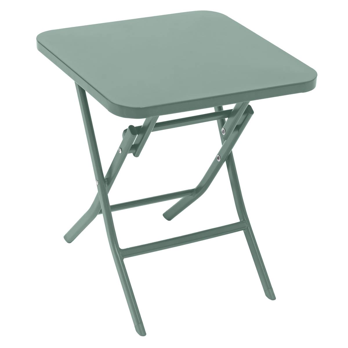 Mesa auxiliar de jardim quadrada GREENSBORO Verde azeitona 40 x 40 cm - Aço, Tratamento antiferrugem reforçado Verde-oliva