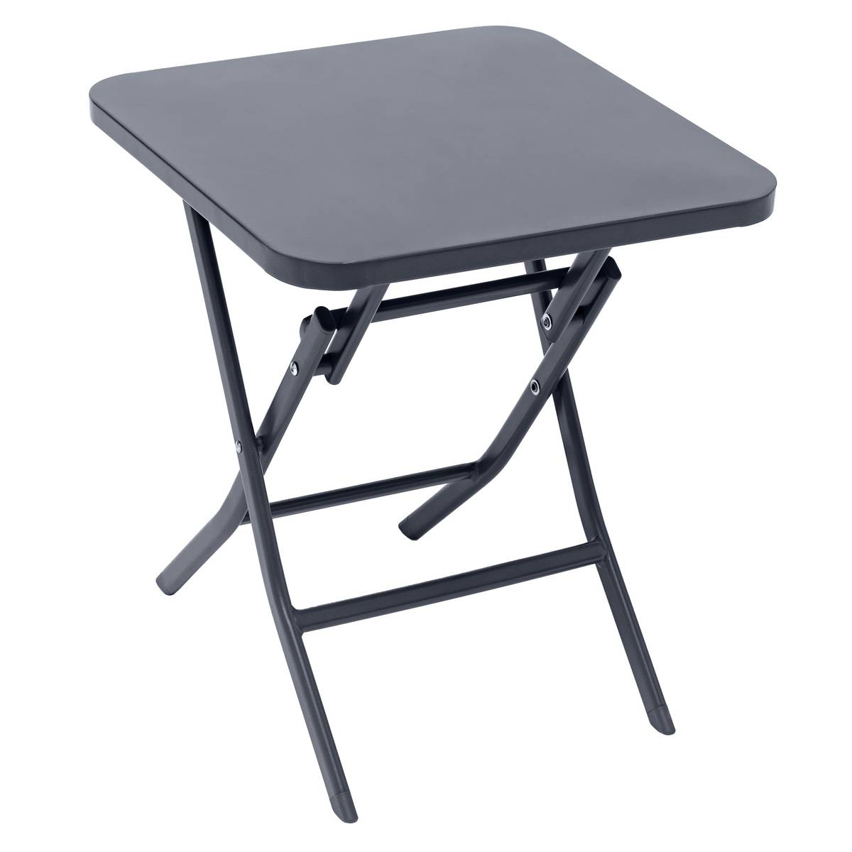Mesa auxiliar de jardim quadrada GREENSBORO Grafite 40 x 40 cm - Aço, Tratamento antiferrugem reforçado Grafite