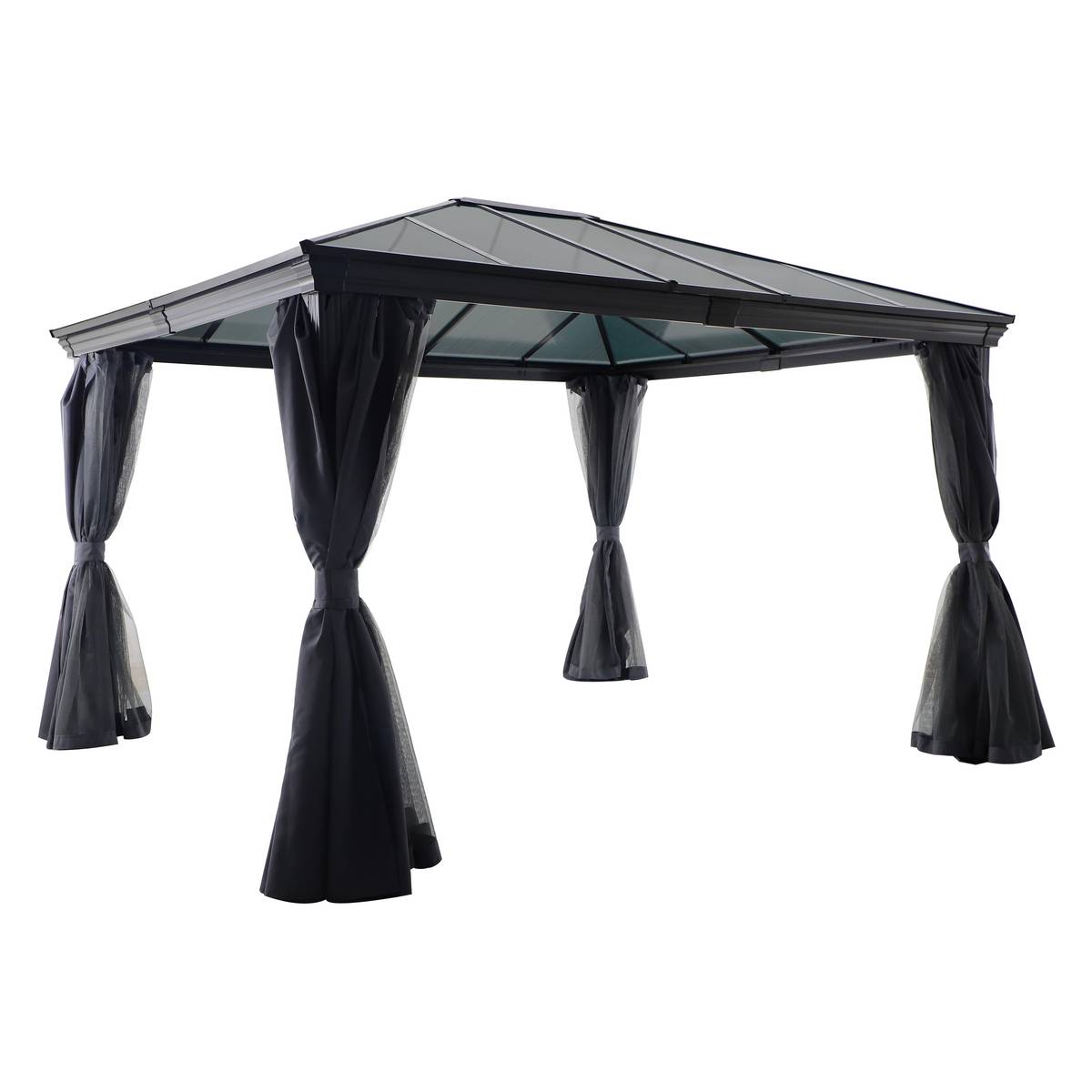 Pérgola BELIZE Grafite 3,6 x 3 m - Alumínio, Policarbonato Grafite