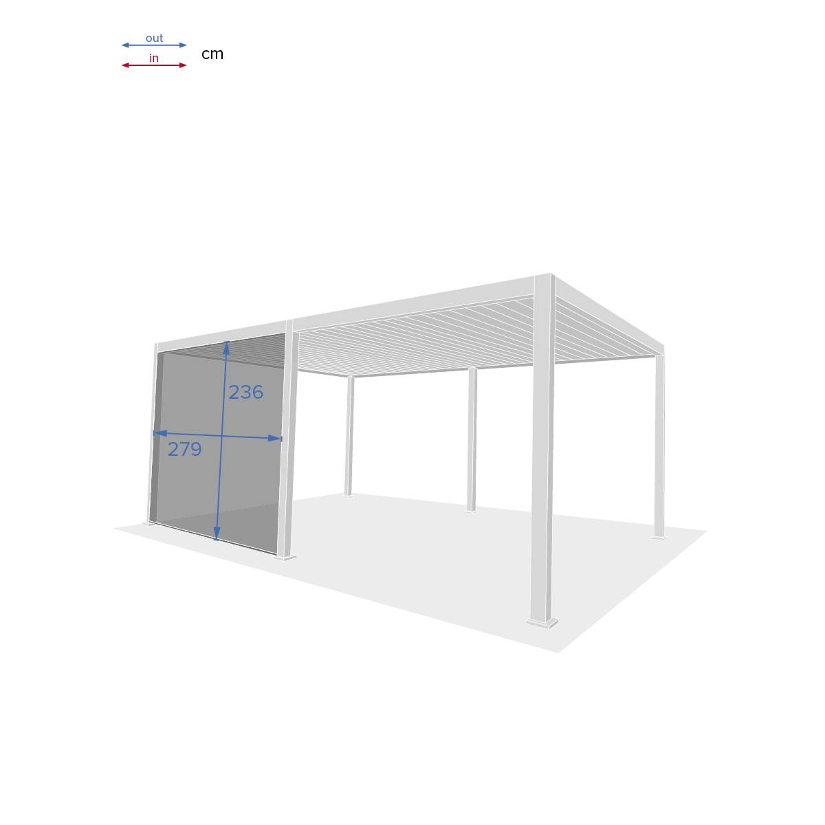 Toldo EVORA Ardósia Para EVORA Lado 3 m - 2,7 m - Alumínio, Texaline Ardósia