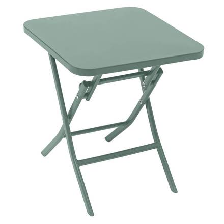 Mesa auxiliar de jardim quadrada GREENSBORO Verde azeitona 40 x 40 cm - Aço, Tratamento antiferrugem reforçado