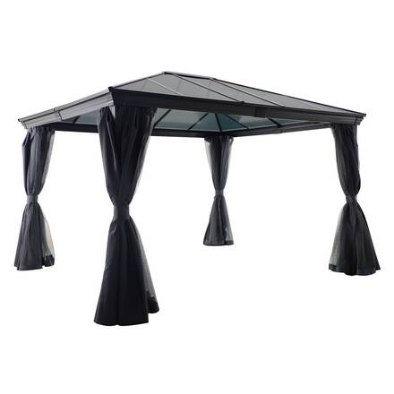 Pérgola BELIZE Grafite 3,6 x 3 m - Alumínio, Policarbonato