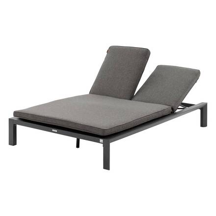 Cama de piscina dupla ÉVASION Antracite / Grafite 2 lugares - Alumínio tratado com epóxi, Texaline