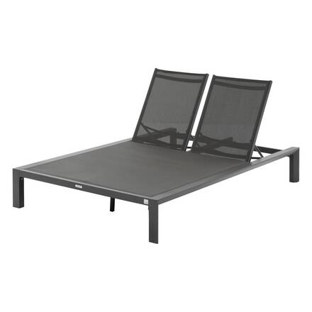 Cama de piscina dupla ÉVASION Antracite / Grafite 2 lugares - Alumínio tratado com epóxi, Texaline