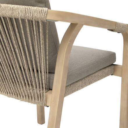 Poltrona de jardim PAPOUASIE Taupe / Acácia Acácia certificada FSC®, Poliéster
