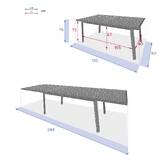 Mesa de jardim extensível PAVANE Grafite 10 lugares - Alumínio tratado com epóxi Grafite