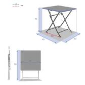 Mesa auxiliar de jardim quadrada GREENSBORO Grafite 40 x 40 cm - Aço, Tratamento antiferrugem reforçado Grafite
