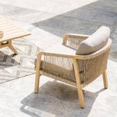 Cadeirão de jardim PAPOUASIE Taupe / Acácia Acácia certificada FSC®, Poliéster Taupe / Acácia