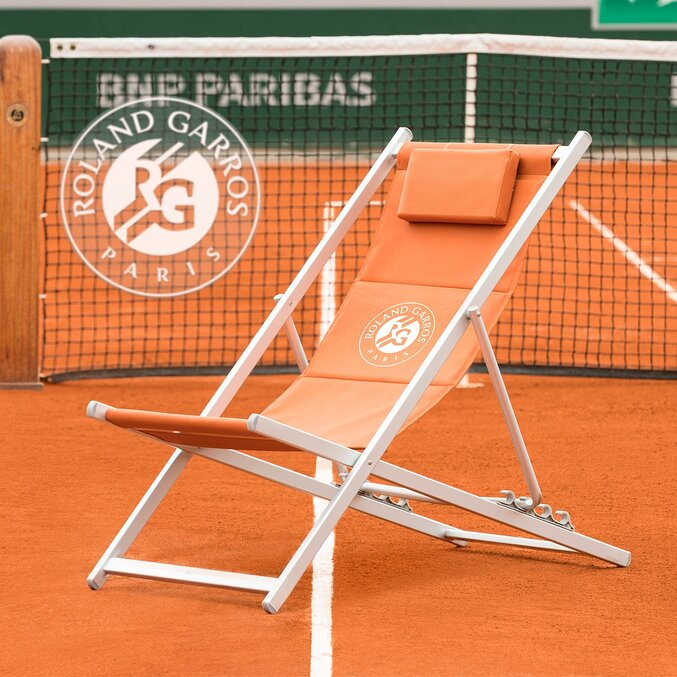 Espreguiçadeira de lona Porte dAuteuil Terra batida 4 posições - Roland-Garros x Hespéride3680