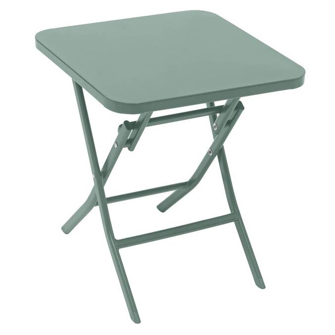 Mesa auxiliar de jardim quadrada GREENSBORO Verde azeitona 40 x 40 cm - Aço, Tratamento antiferrugem reforçado Verde-oliva